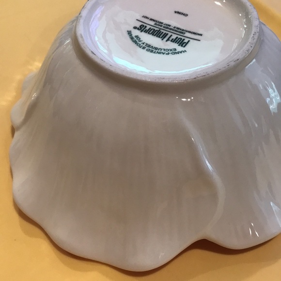 PIER 1 - Two (2) Red Yellow Flower Bowls Ice Cream Dishes - Picture 11 of 16